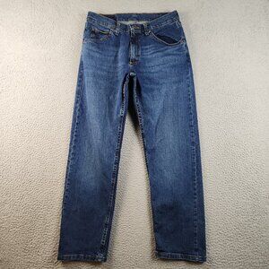 Wrangler Men's Relaxed Fit Flex Jeans 30x30 Blue Straight Leg Dark Wash Stretch